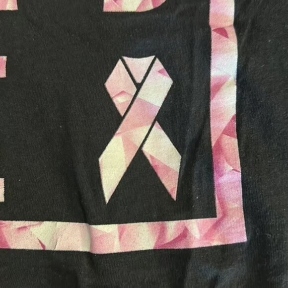 The Go To Tee Black Adidas Graphic Shirt Cancer Unstoppable Size Med EUC #M-044 - Picture 4 of 4